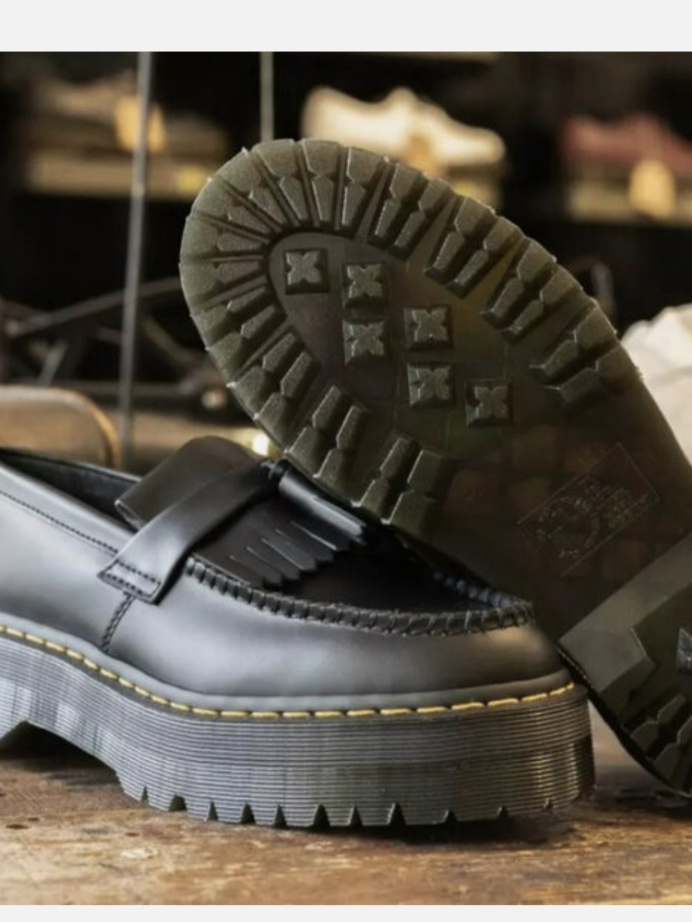 Dr. Martens Black Tassel Platform Loafers - Picture 2 of 5